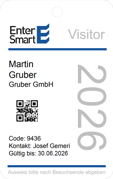 wiederbeschreibbare Besucherausweise von EnterSmart