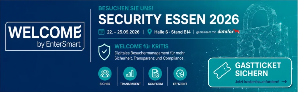 WELCOME auf der SECURITY ESSEN 2026 – digitales Besuchermanagement für KRITIS